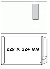 [ENV-Z35] Zakomslag 229x324mm wit + strip M/V links (250)