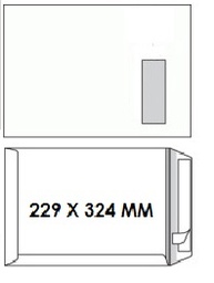 [ENV-Z30] Zakomslag 229X324 wit + strip M/V rechts (250)