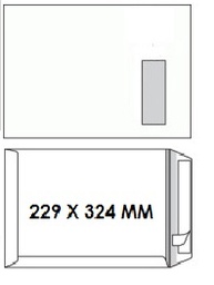 [ENV-Z30] Zakomslag 229x324mm wit + strip M/V rechts (250)