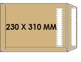 [ENV-Z09] Zakomslag 230X310 bruin zelfklevend Z/V (250)