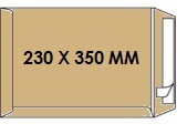 [ENV-Z14] Zakomslag 230X350 bruin + strip Z/V (250)