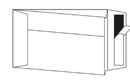 [ENV-B24] Zakomslag met balg 250x350x40mm wit + strip (250)